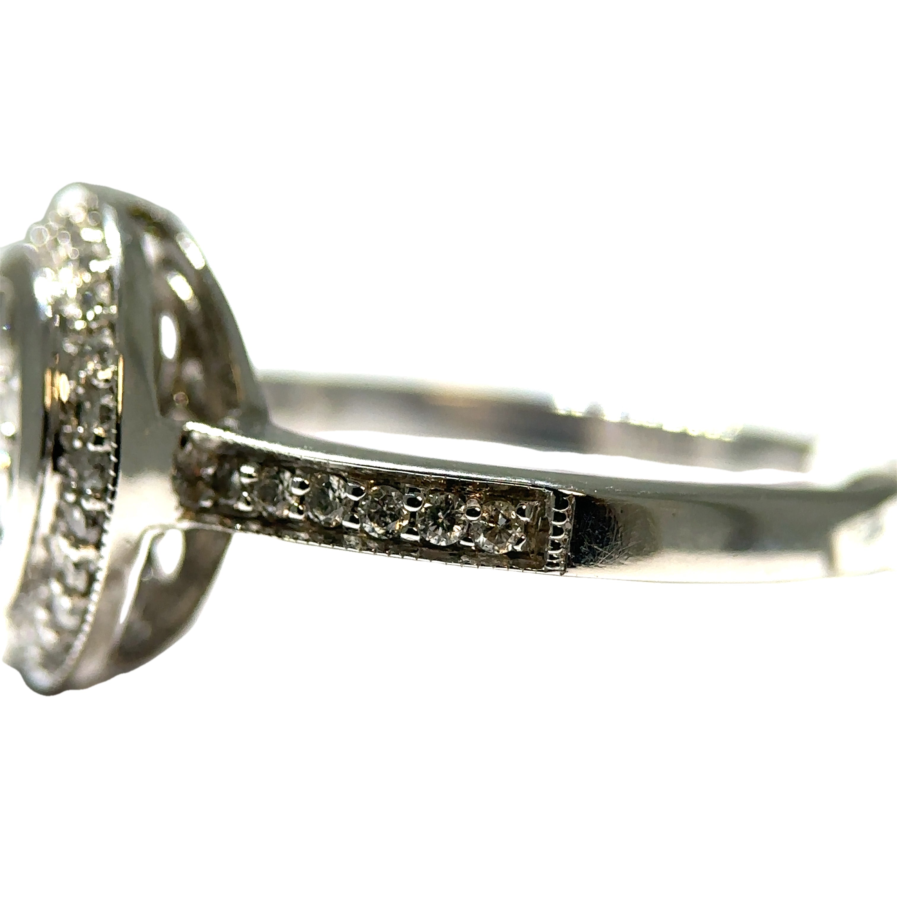 White and Yellow Gold Diamond Cluster Engagement Fashion Ring