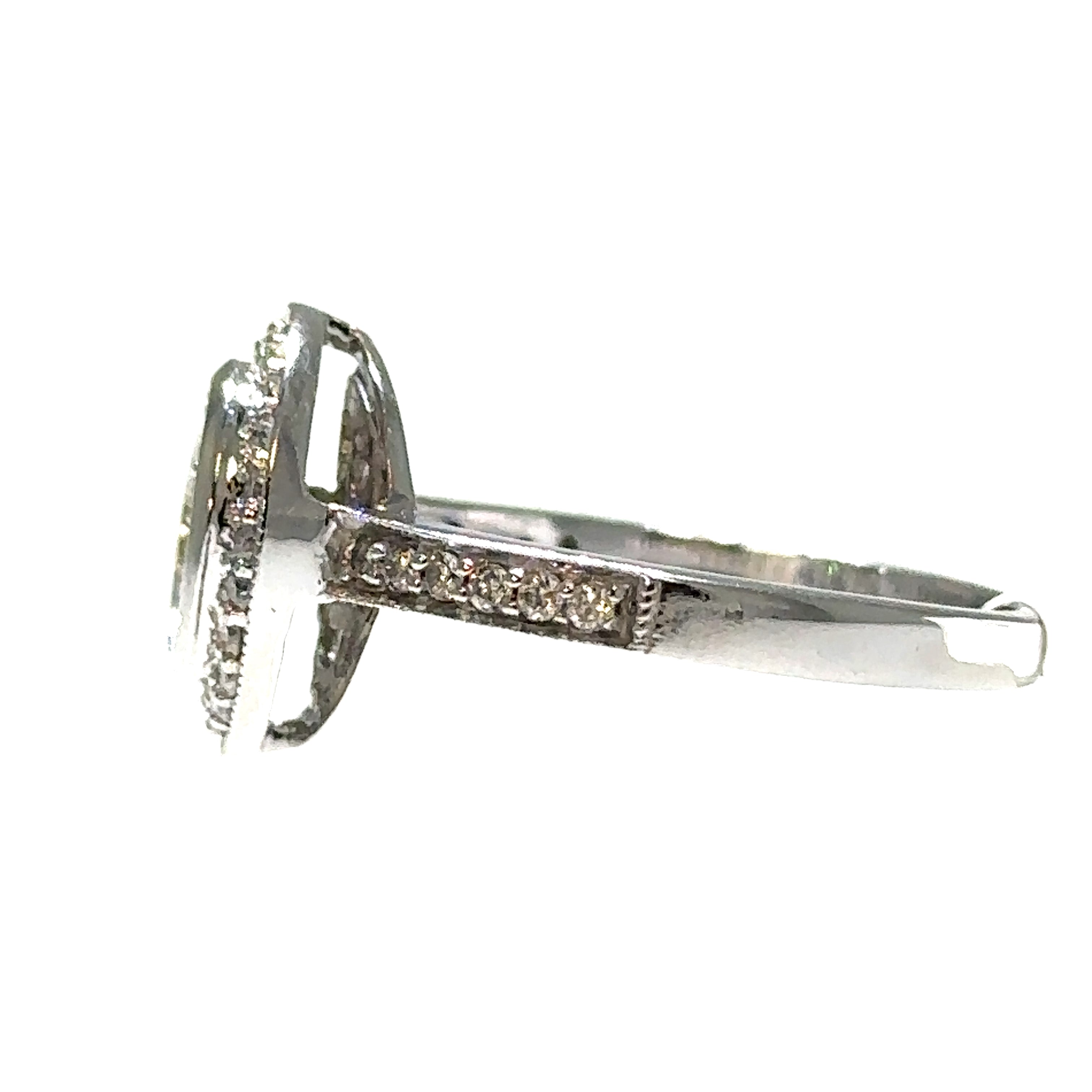White Gold Round Diamond Cluster Ring