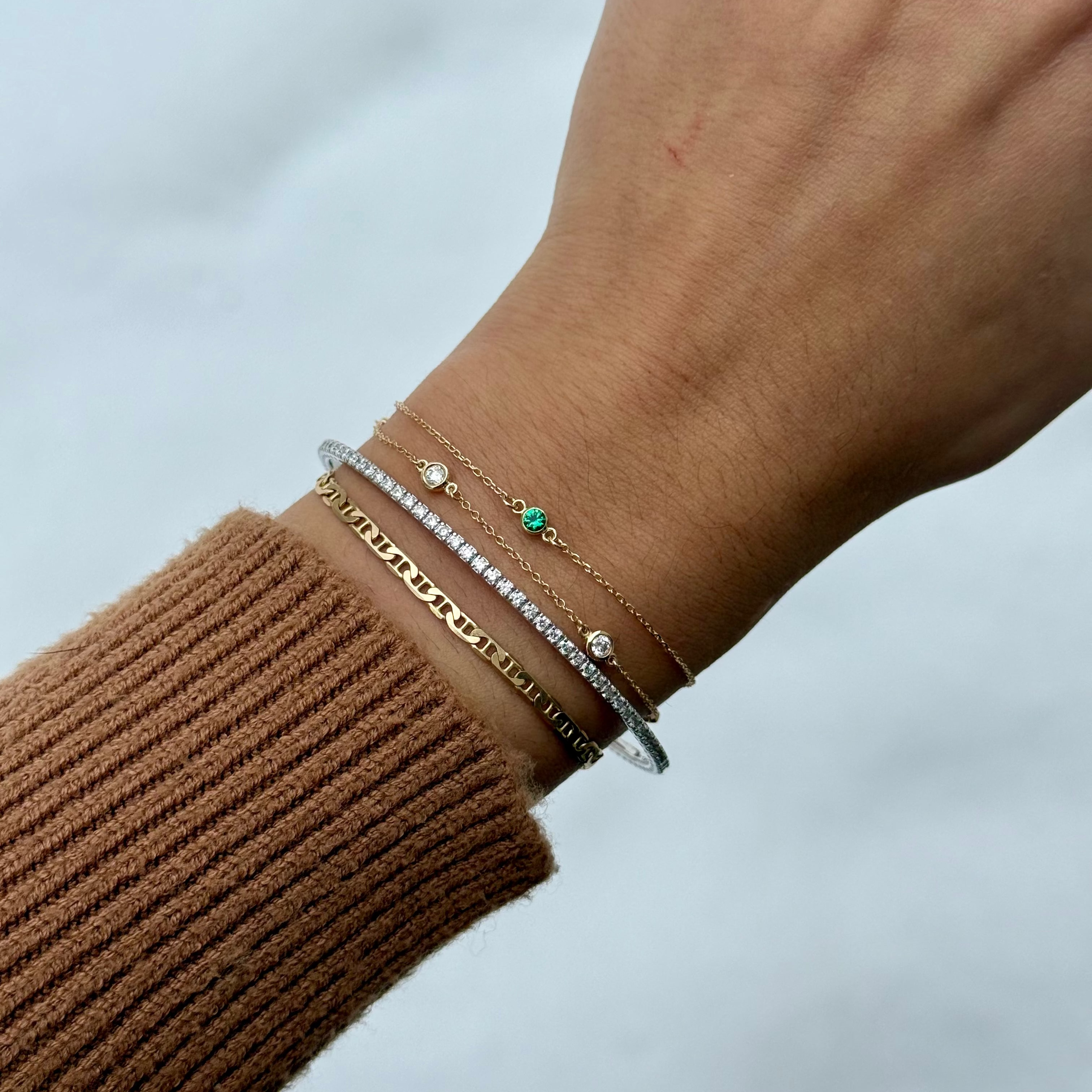 Diamond Tennis Bracelet Flex Bangle